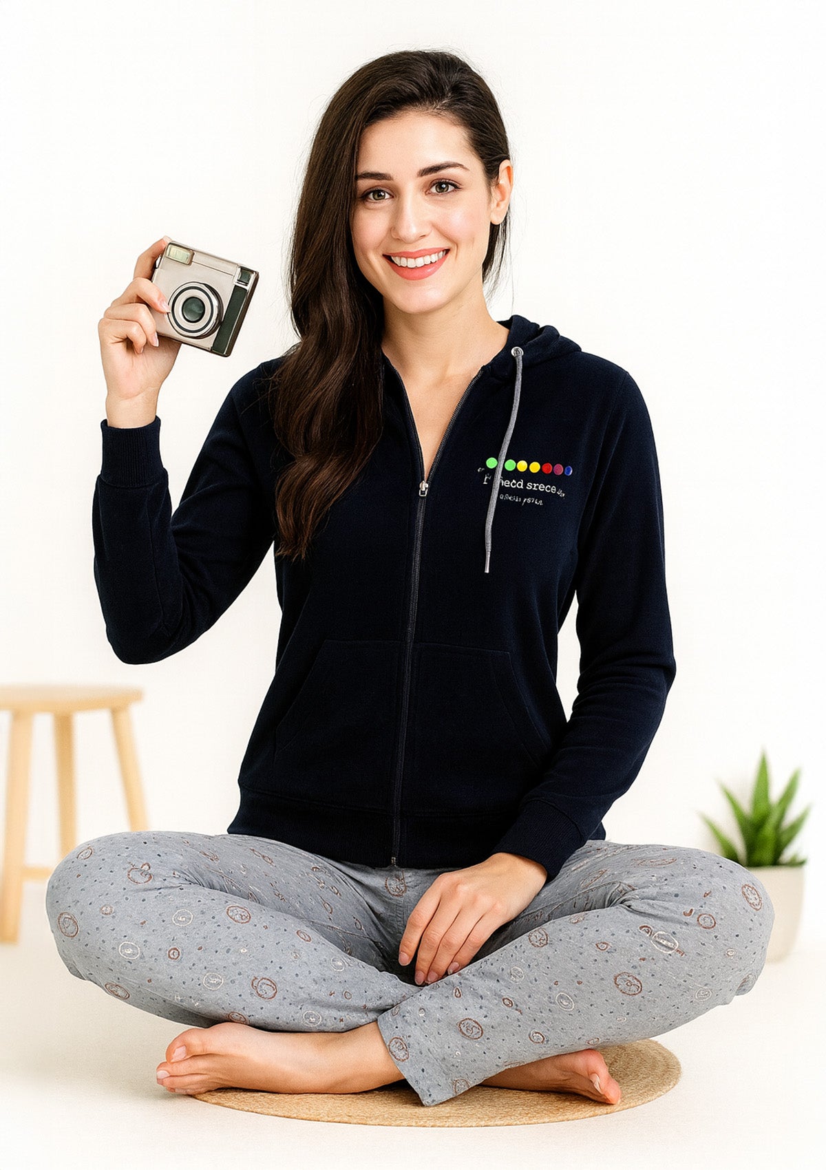 Space Theme Tracksuit for Women – Zip Hoodie with Printed Joggers