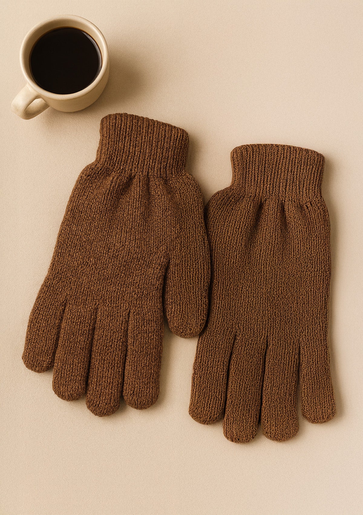 Unisex Gloves Set of 2 – Woolen Winter Gloves + Knitted Work Gloves