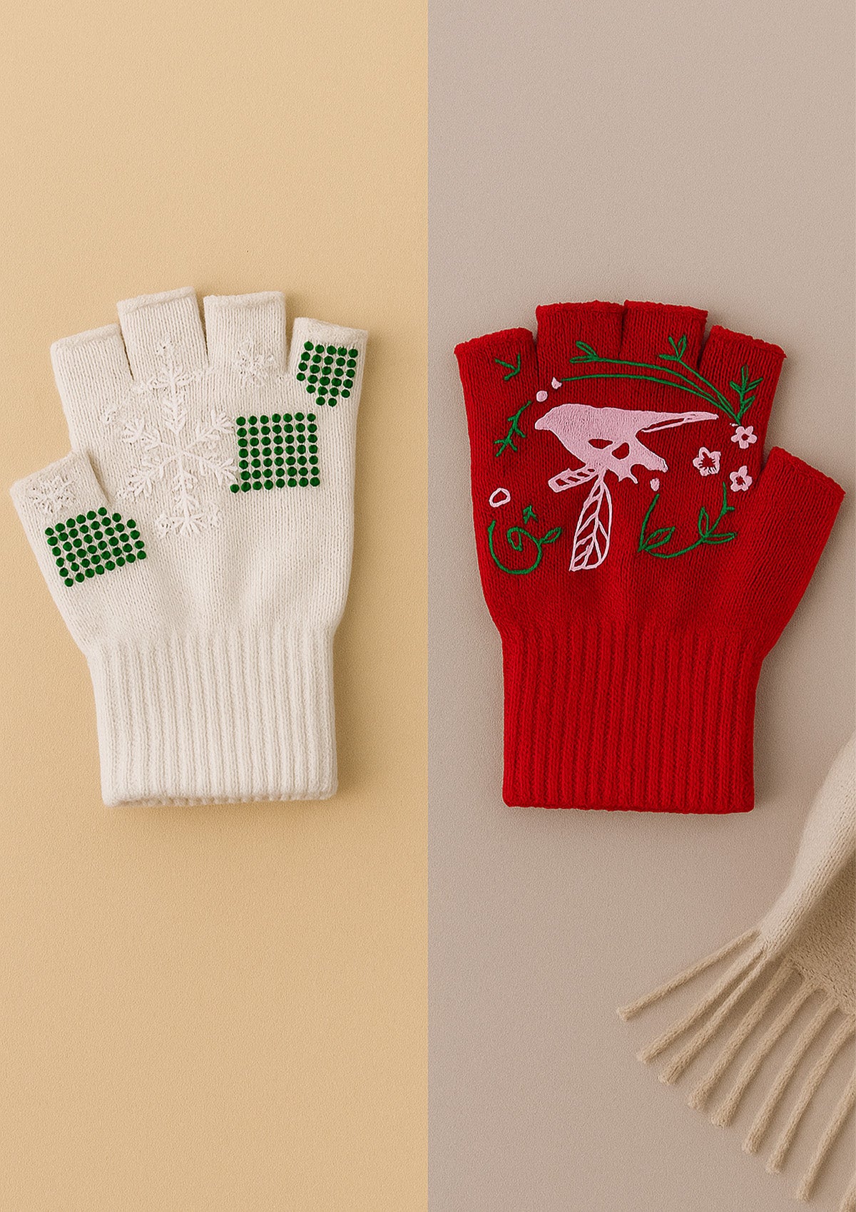 Half Finger Knit Gloves Set of 3 – Typing Friendly Fingerless Mitts