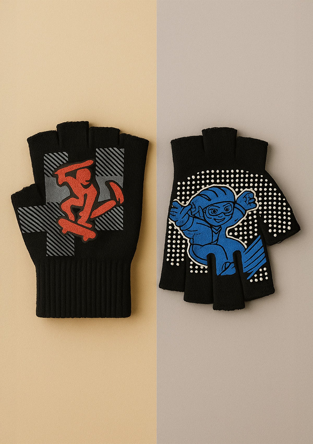 Half Finger Knit Gloves Set of 2 – Typing Friendly Fingerless Mitts