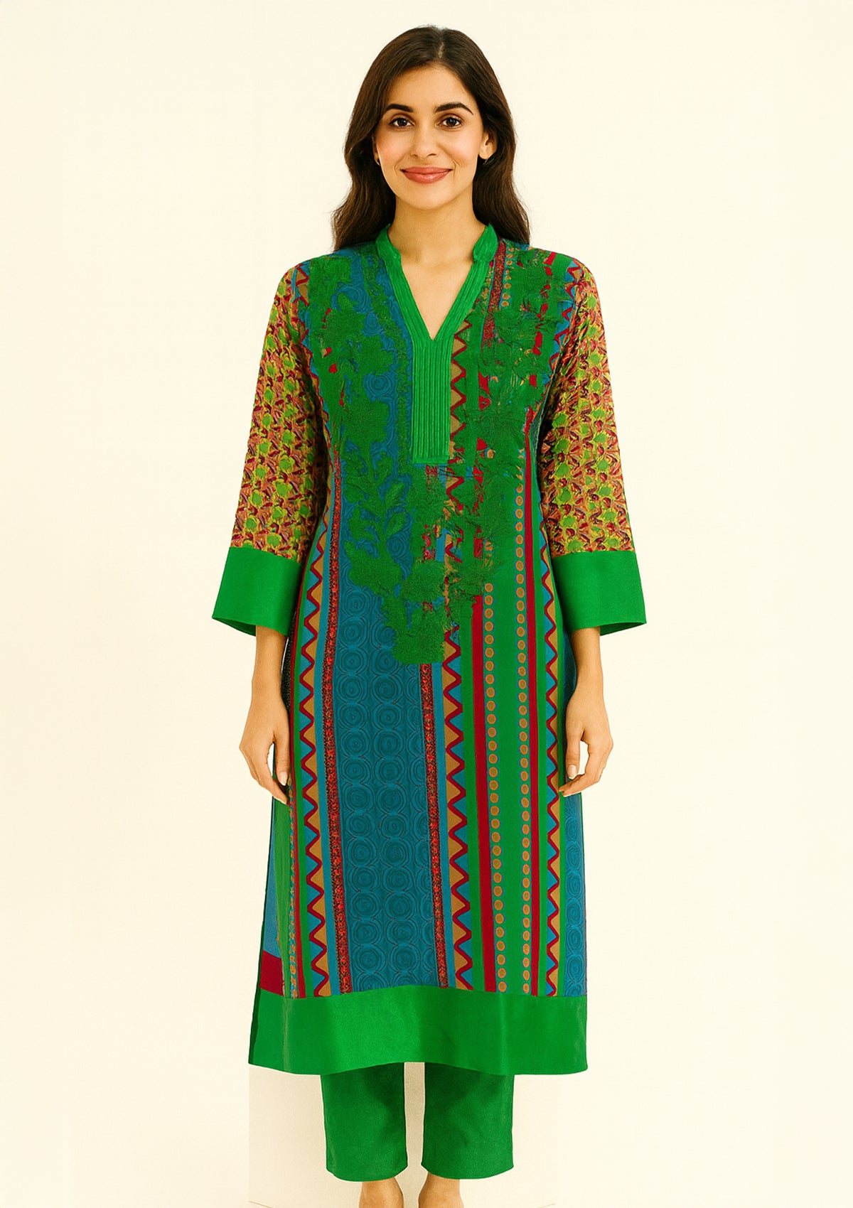 ClothingSutra Elegant Multicolor Georgette Kurti with Chikankari Embroidery 38