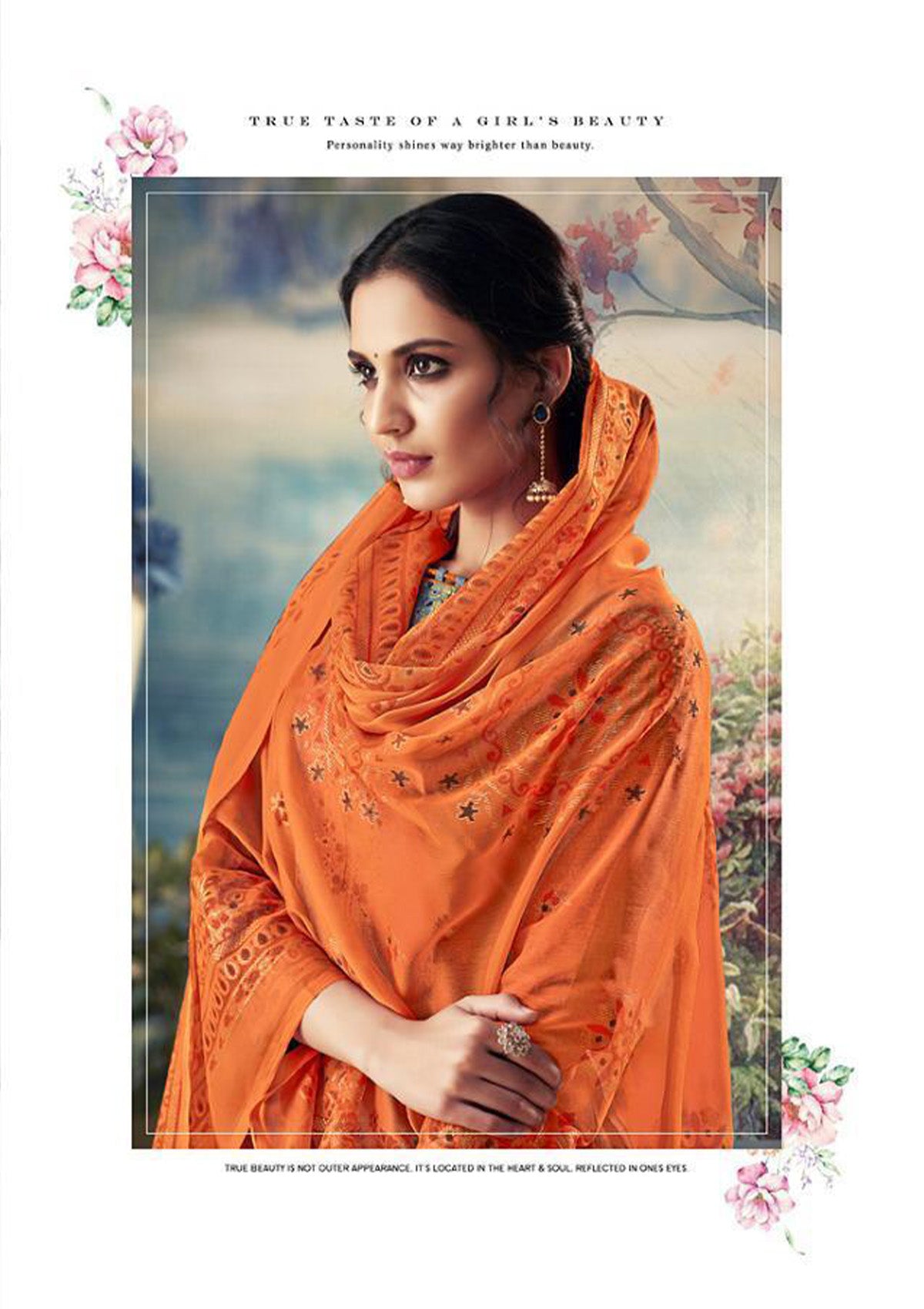 Cotton Unstitched Suit with Chiffon Dupatta – Elegant Blue Grey Printed Dress