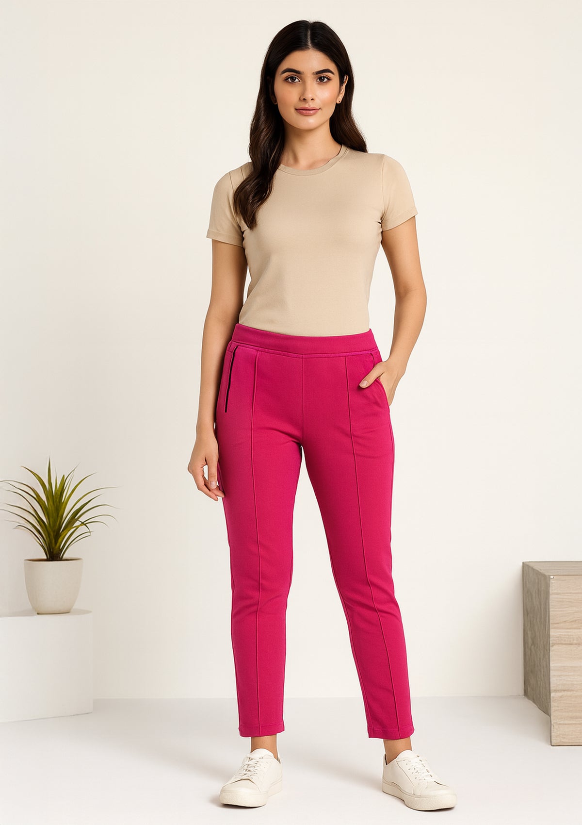 Women’s Fuchsia Track Pants – Comfort Fit Stylish Lower for Gym