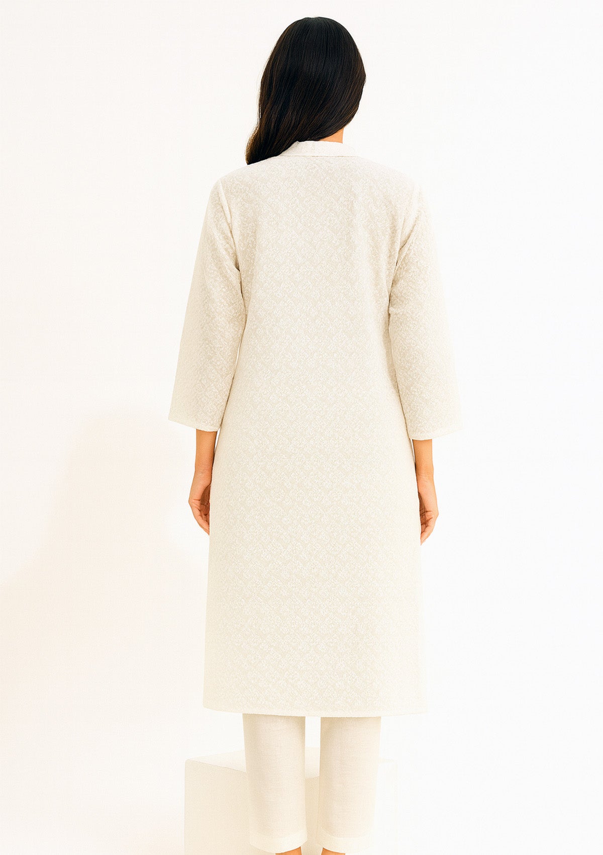 ClothingSutra White Georgette Kurti with Intricate Chikankari Embroidery – Ethnic Wear