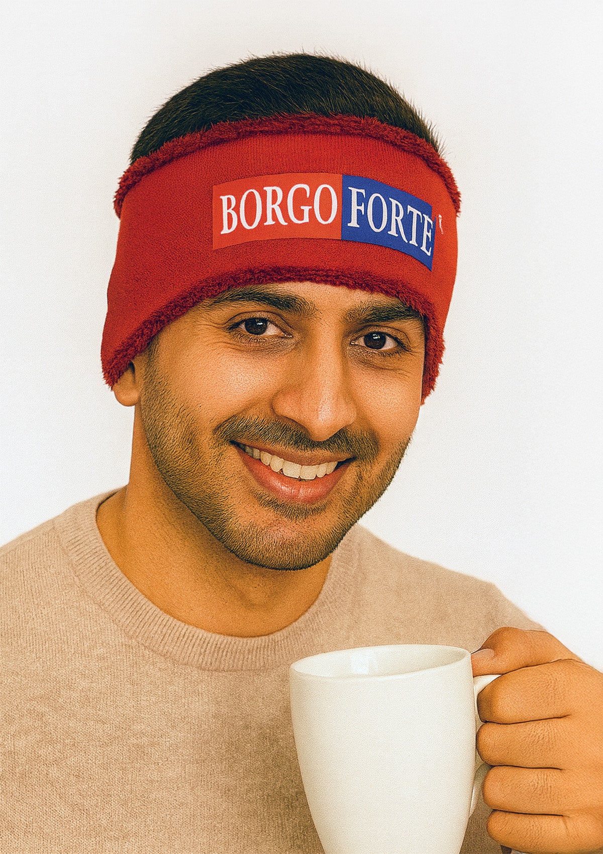 Men’s Sporty Plush Headband Set of 3 – Red, Deep Red & Grey