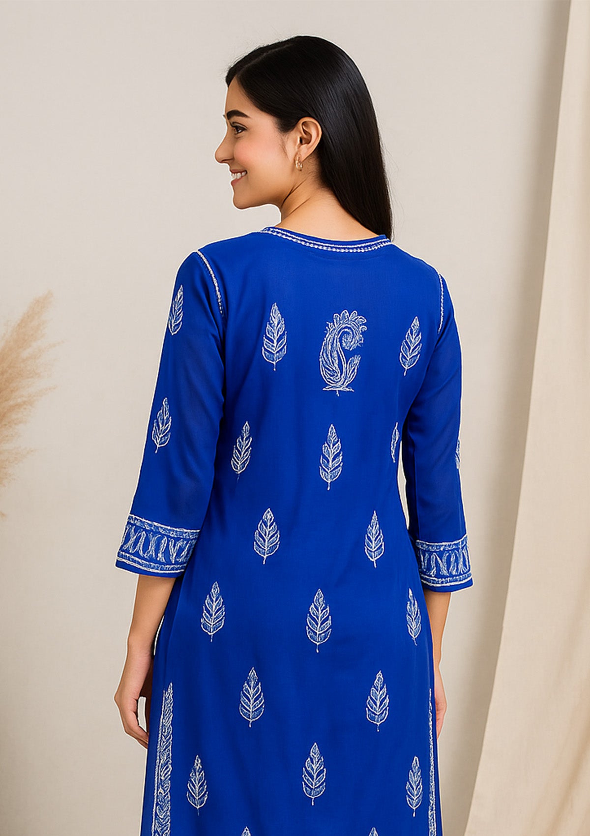 Royal Blue Georgette Kurti with Gota Patti Embroidery – Festive Elegance