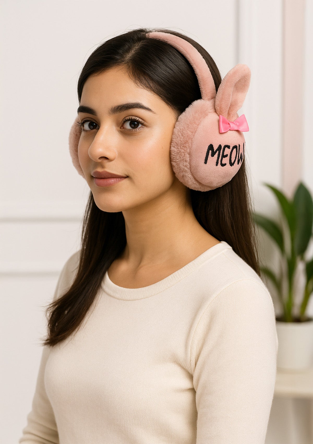 Winter Ear Muffs – Ultra Soft Plush Bunny Bow Design