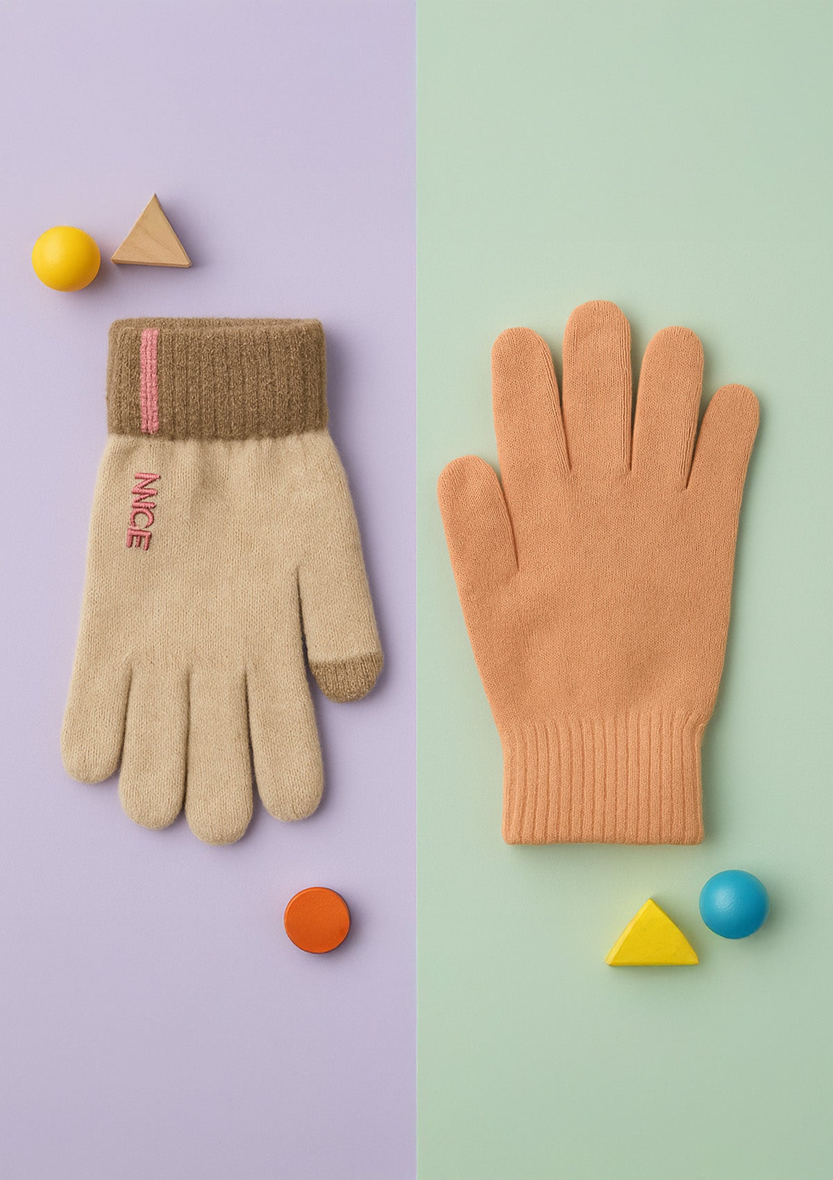 Gloves Set of 2 – Soft Wool Touchscreen Winter Gloves