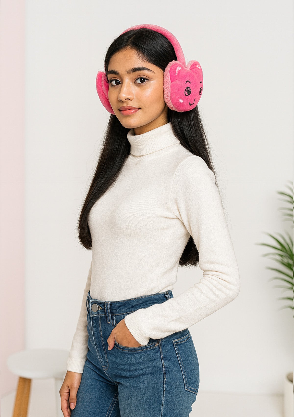 Winter Ear Ultra Soft Plush Cat Design Muffs – Set of 2