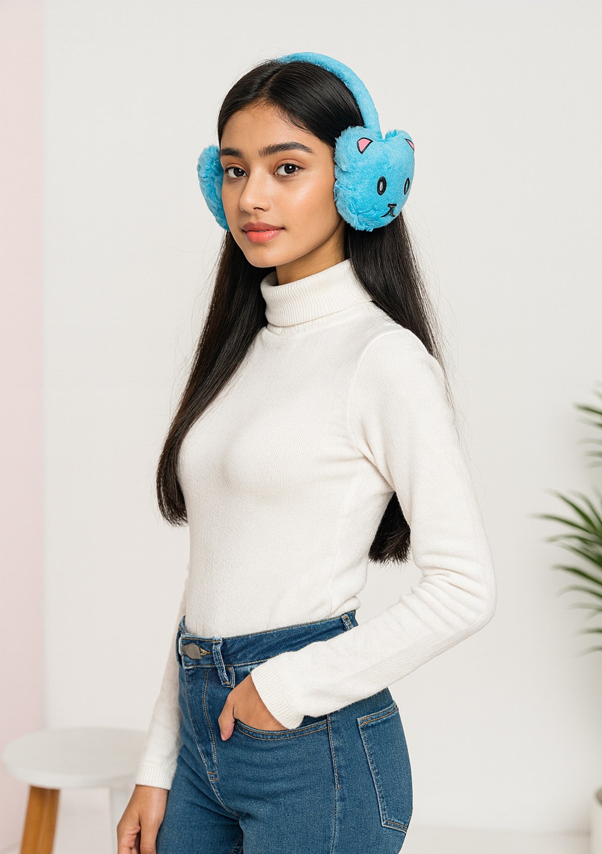 Winter Ear Ultra Soft Plush Cat Design Muffs – Set of 2