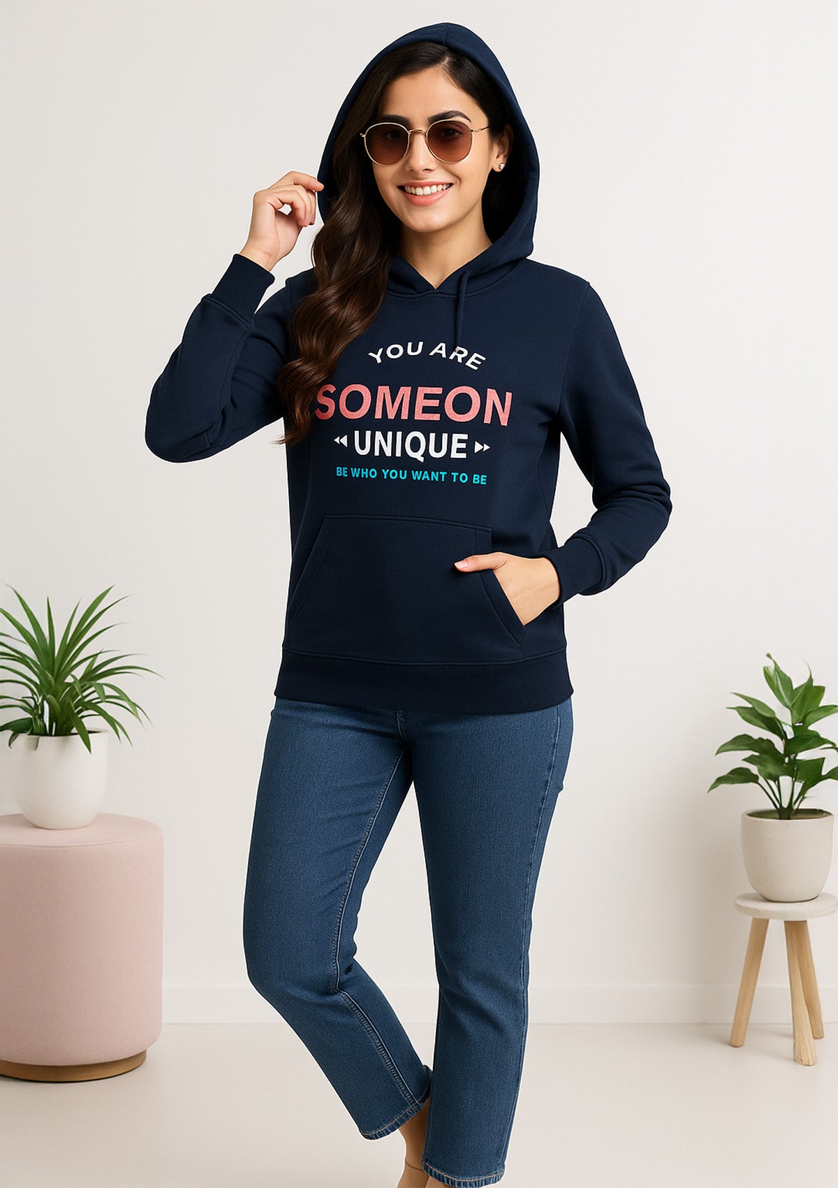 Premium Navy Motivational Hoodie – Soft Fleece Pullover