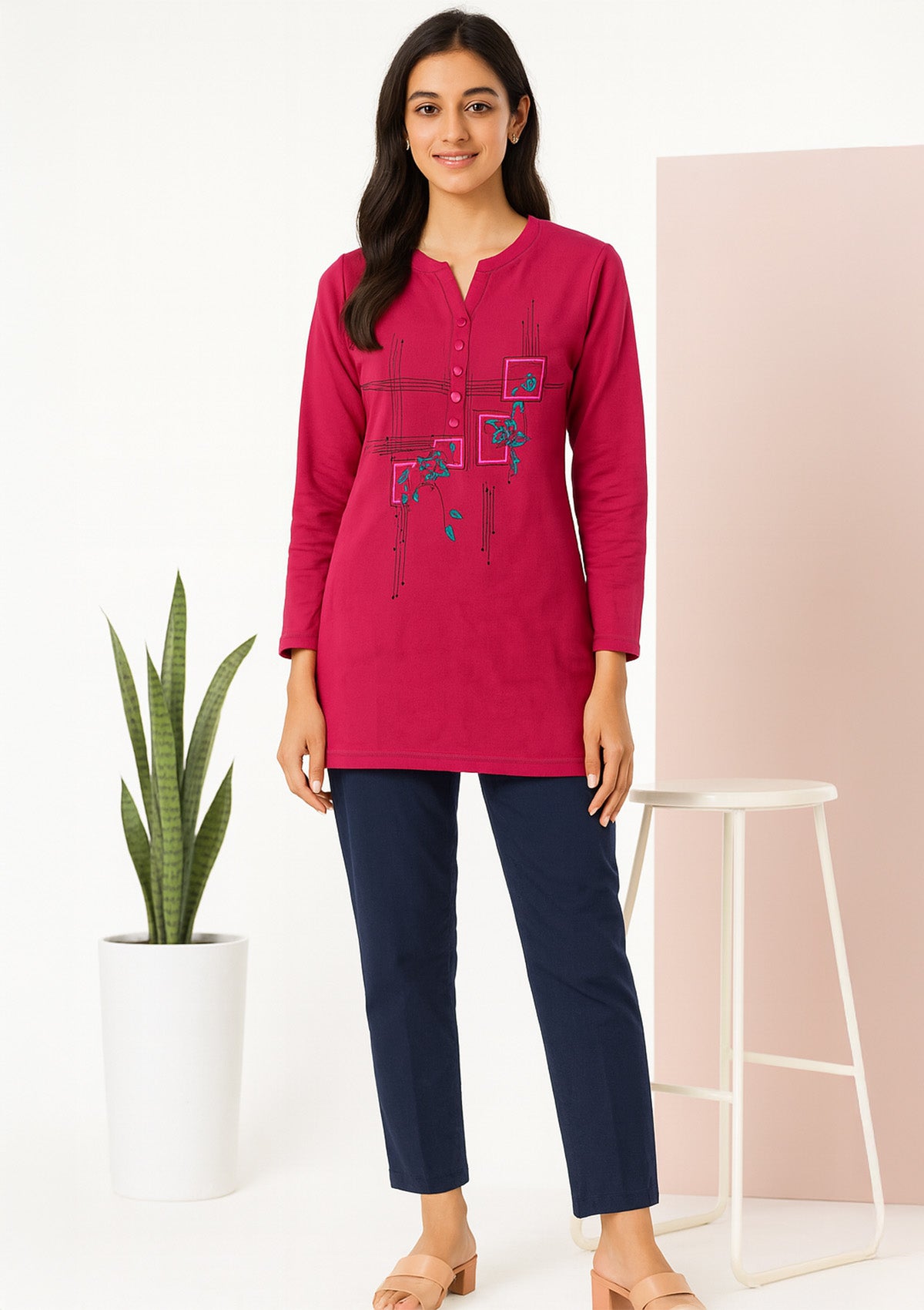 Pink Premium Warm Top for Women – Soft Fleece Feel
