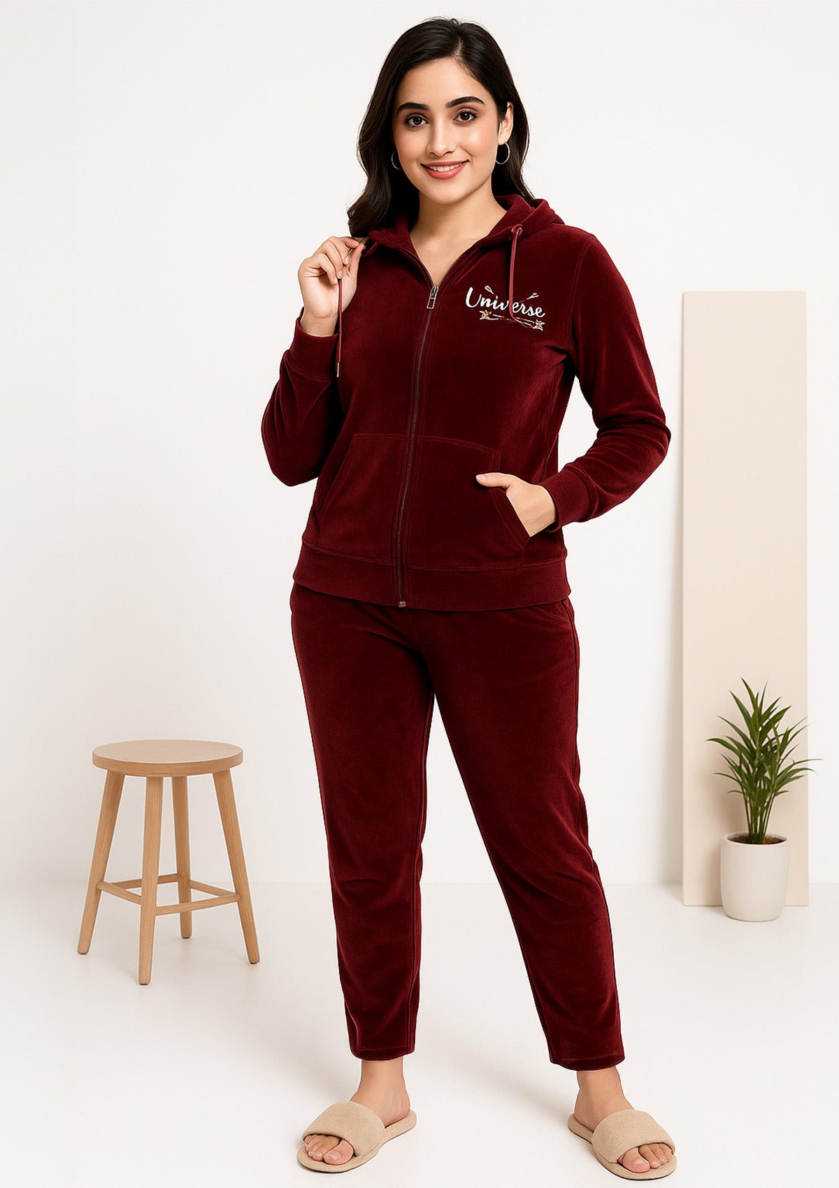 Velvet Tracksuit for Women – Universe Hoodie Jogger Set