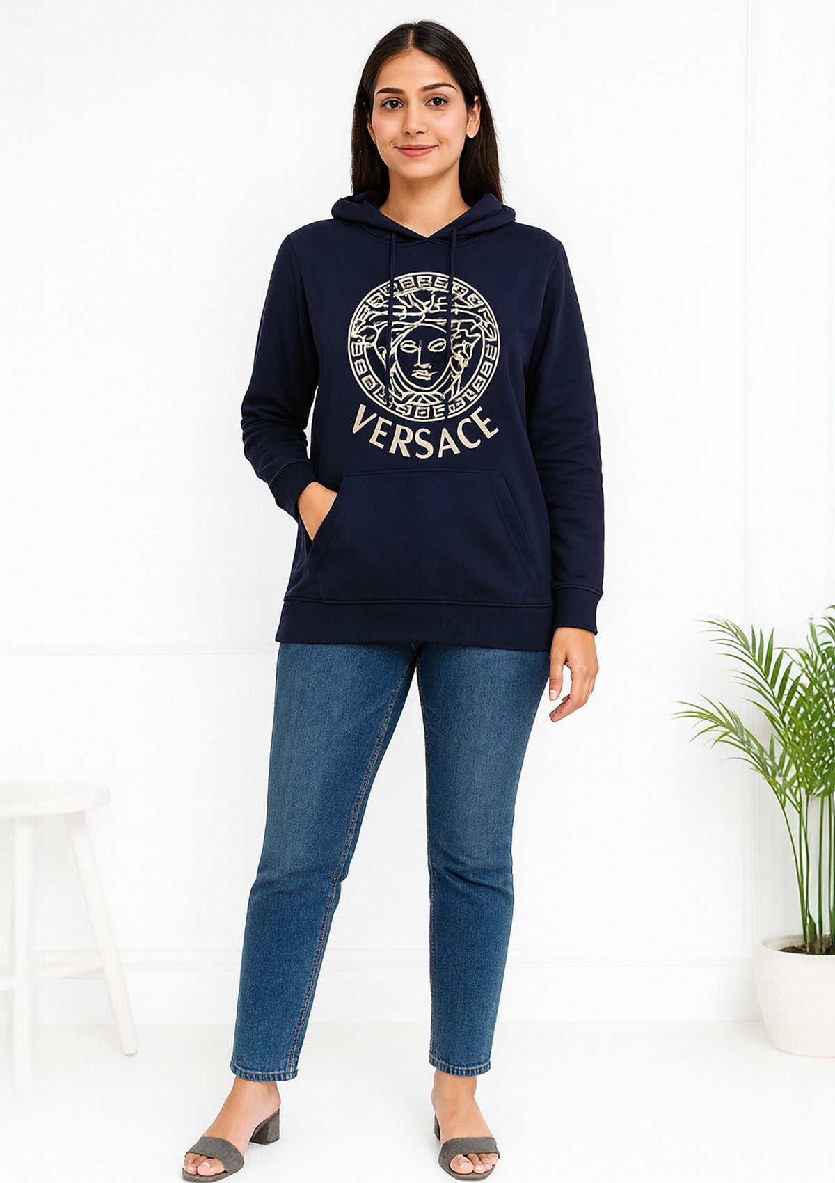 Premium Navy Streetwear Layer Hoodie – Soft Fleece Pullover