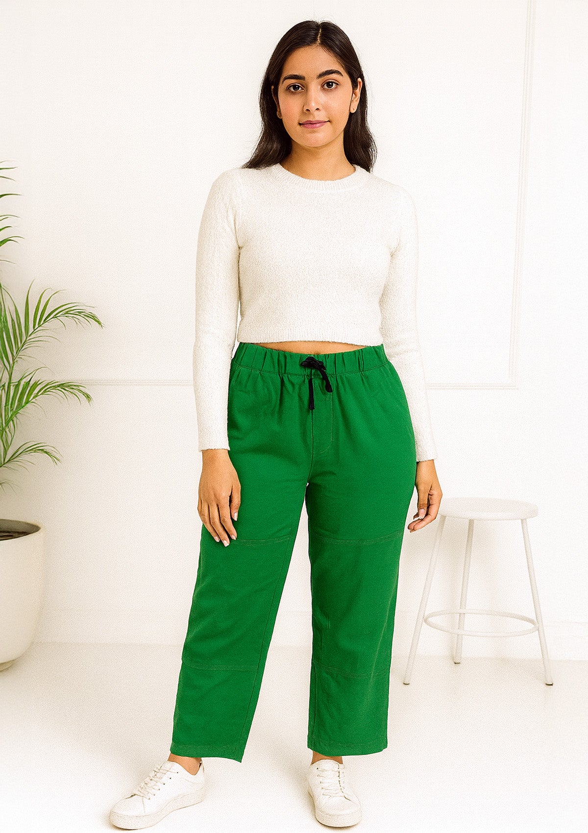 Green Warm Lower – Soft Fleece Lined Straight Fit Bottoms