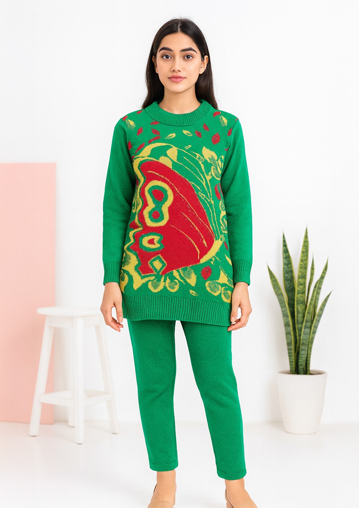 Woolen Sweater – Warm Jacquard Knit Pullover