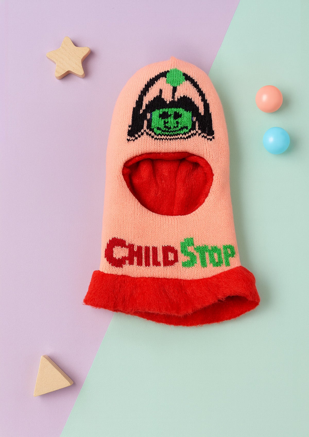 Kids Monkey Cap Set of 2 – Plush Lined Knitted Balaclava Hats