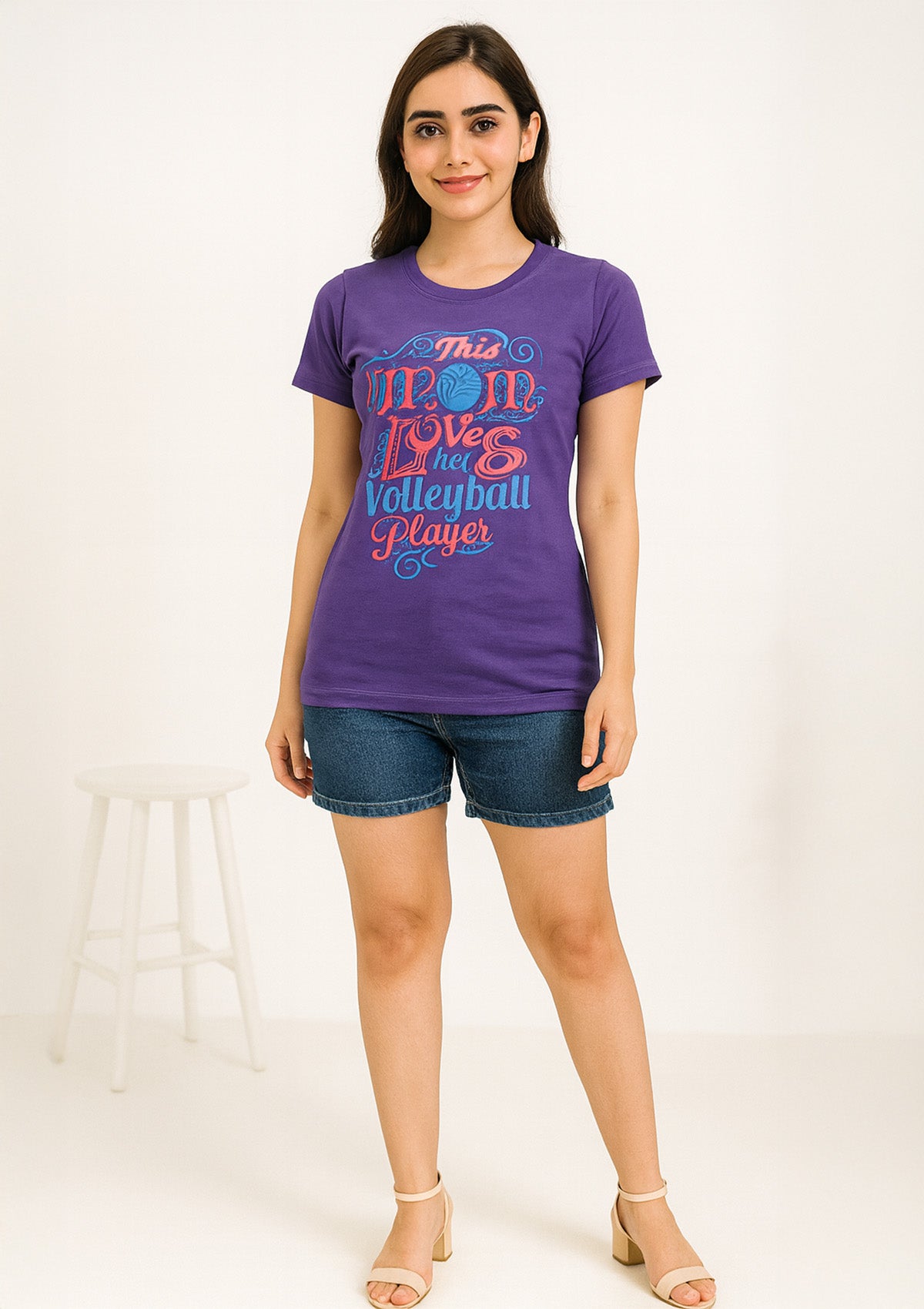 Girls’ Purple Cotton Hosiery Top –  Printed Tee